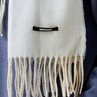 Beneunder 蕉下 暖霁系列 女士羊毛围巾 蓝烟灰 200*70cm