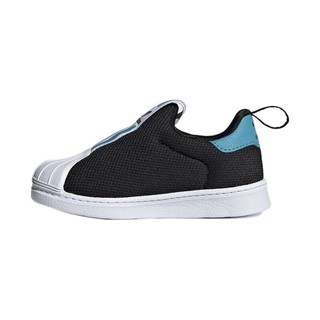 adidas ORIGINALS SUPERSTAR 360 X 儿童休闲运动鞋 FX4918 黑/白/蓝 25.5码