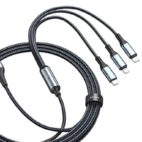 LICHEERS 领臣 LC-439 Lightning/Micro-B/Type-C 6A 数据线 编织锌合金 1.8m 黑色