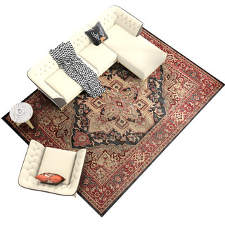 优立 土耳其进口美式波斯客厅地毯红色家用沙发茶几卧室床边地毯