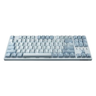 DURGOD 杜伽 TAURUS K320 87键 有线机械键盘 浅雾蓝 Cherry银轴 单光