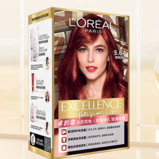 L'OREAL PARIS 巴黎欧莱雅 法式炫色染发霜 #5.64朗姆酒红 2盒