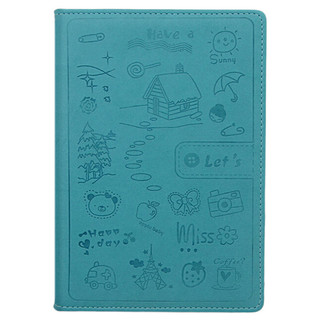 SNSIR 申士 SHEN SHI) A6/50K时尚小巧印花办公笔记本 记事本 日记本 蓝色50-18