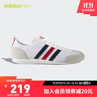 adidas 阿迪达斯 NEO VS JOG 中性休闲运动鞋 BB9678 白/蓝/红 43