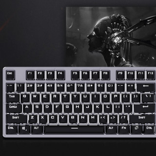 HP 惠普 GK100 104键 有线机械键盘 金属灰 国产青轴 单光
