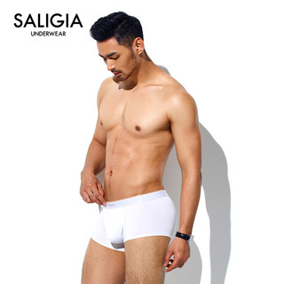 3件 SALIGIA质感系列男士中腰平角内裤莫代尔棉冰丝黑白性感