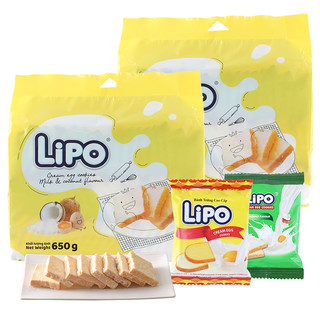 Lipo 越南进口 Lipo混合口味面包干650g/袋量贩装 自营 零食大礼包 进口饼干