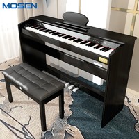 MOSEN 莫森 智能电钢琴MS-106P典雅黑 电子数码钢琴88键全重锤键盘 专业级+原装琴架+三踏板+双人琴凳大礼包