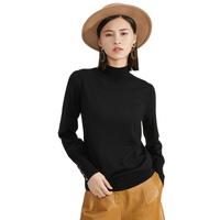 GIRDEAR 哥弟 女士半高领羊毛衫 A300779-4T53611-720 黑色 XXL