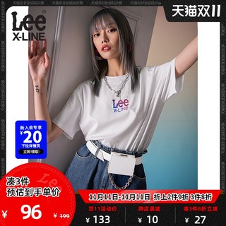Lee XLINE 21新品舒适男友版型多色印花短袖T恤女潮L439104LE
