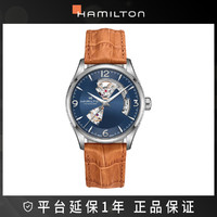汉米尔顿 爵士系列开心镂空表盘夜光时分针皮质表带机械男士手表