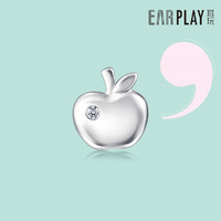 周生生 Pt950铂金Ear Play苹果钻石铂金耳钉(单边)