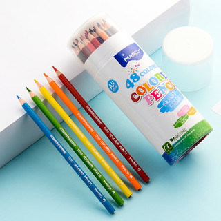 MARCO 马可 学生系列 48色顺滑芯油性彩色铅笔/初学者入门手绘儿童填色涂鸦画笔 桶装1550-48CT