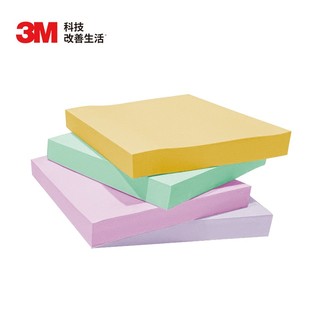 3M 便签 便签纸/报事贴/便条纸/便签本 办公用品 马卡龙系列4色狠贴标签 654-4SS-MC-5