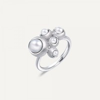 周生生 EMPHASIS艾斐诗Bloom盛系列18K白色黄金淡水养殖珍珠戒指