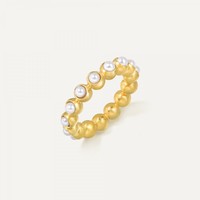 周生生 EMPHASIS艾斐诗盛系列18K黄色黄金淡水养殖珍珠戒指