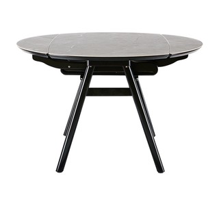 QuanU 全友 家居 餐桌现代简约岩板台面餐桌 实木框架可伸缩圆桌DW1032