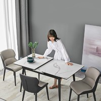 8H 餐桌椅 Jun岩板伸缩餐桌椅 可伸缩餐桌餐厅家具组合
