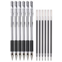 M&G 晨光 Q7 拔帽中性笔 黑色 0.5mm 6支装+HAGP1037 中性笔替芯 黑色 0.5mm 6支装