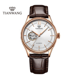 TIAN WANG 天王 表(TIANWANG)手表新品 自动机械表皮带休闲男士手表镂空男表GS51154