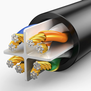 UGREEN 绿联 NW102 六类CAT6 千兆扁网线 5m 黑色