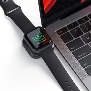 Satechi磁吸无线充电器适用苹果手表apple watch 6/SE/5/4/3/2/1 太空灰