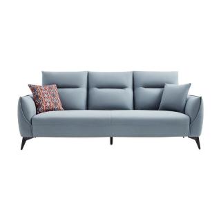 林氏木业s098a科技布艺沙发四人位雾霾蓝