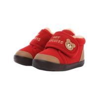 HOT BISCUITS MIKIHOUSE 73-9304-611 婴幼儿加绒学步鞋 红色/浅驼色 内长16cm