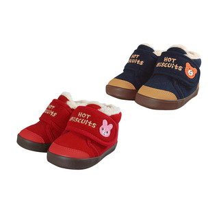 HOT BISCUITS MIKIHOUSE 73-9304-611 婴幼儿加绒学步鞋 红色 内长16cm