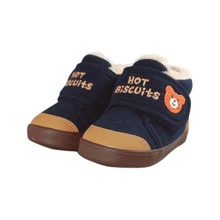 HOT BISCUITS MIKIHOUSE 73-9304-611 婴幼儿加绒学步鞋 藏蓝色 内长16cm