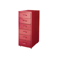 IKEA 宜家 HELMER 海尔默 居家抽屉柜+透明抽屉垫 红色