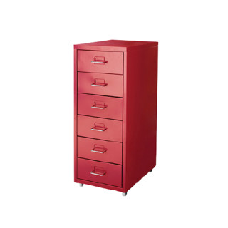 IKEA 宜家 HELMER 海尔默 居家抽屉柜+白色抽屉垫 红色