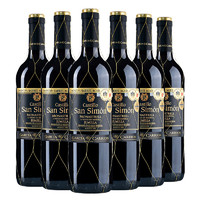 san simon 西莫 西班牙原瓶原装进口葡萄酒 丝慕黑标陈酿干红葡萄酒 750ML*6 整箱倾献