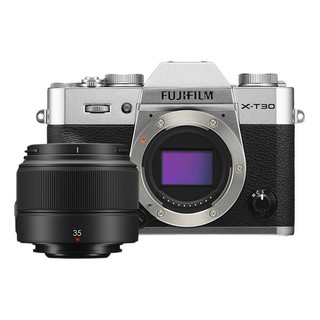 FUJIFILM 富士 X-T30 II APS-C画幅 微单相机 银色 XC 35mm F2.0 定焦镜头 单头套机
