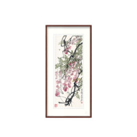 ZEN'S BAMBOO 橙舍 齐白石《紫藤》120x60cm 宣纸 红褐色实木框