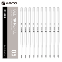 KACO 文采 欧规中性笔芯0.5mm 按动水笔g2替芯 签字笔G2通用平价芯10支装 黑色