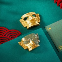 三星堆博物馆 黄金面具 创意磁吸装饰摆件