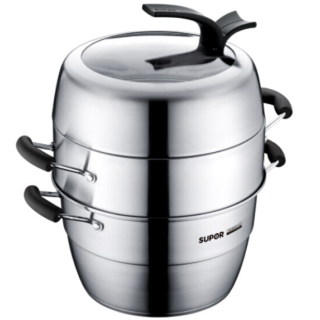 商品supor苏泊尔sz28v2蒸锅28cm3层304不锈钢可立盖