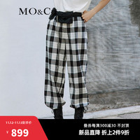 MO&Co;. 摩安珂 MOCO2021新品格纹运动风直筒裤MBA3PAT007