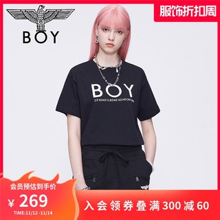 BOY LONDON 女王节预售boy london旗舰官网品牌字母LOGO印花短袖T恤000102