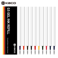 KACO 文采 亚规笔芯中性笔芯0.5mm 按动签字笔替芯彩色黑色蓝色蓝黑笔芯 亚规彩色替芯