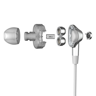 EDIFIER 漫步者 GM360 Pro 圈铁版 入耳式圈铁有线耳机 银色 3.5mm