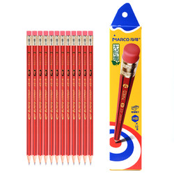 MARCO 马可 4218E-HB 六角杆红黑条纹铅笔 12支盒装