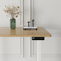 FitStand FS1 电动升降桌 白桌腿+原木桌板 1.2*0.6m