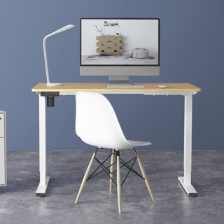 FitStand FS1 电动升降桌 白桌腿+原木桌板 1.2*0.6m