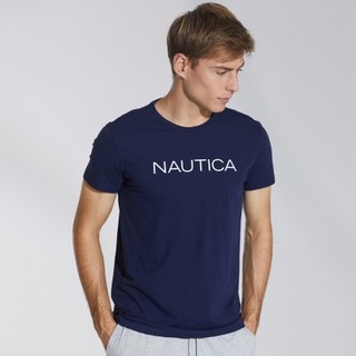 NAUTICA 诺帝卡 男士圆领短袖T恤 NCTS020128 深海蓝 M