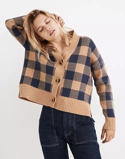 madewell 女子格纹针织开衫