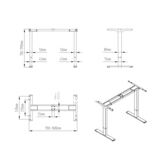 FitStand FS1 电动升降桌 银灰桌腿+原木桌板 1.2*0.6m