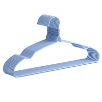 李军 0335 浸胶防滑晾衣架 凹槽弓形加粗款 41cm 50只 浅蓝色