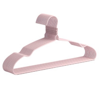 李军 0335 浸胶防滑晾衣架 凹槽弓形加粗款 43cm 50只 浅粉色